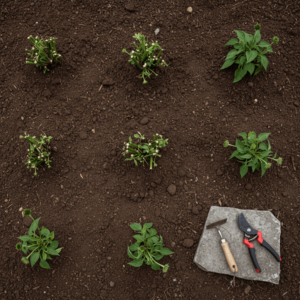 Weed-free garden bed after a seasonal cleanup